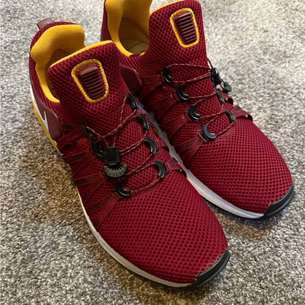 Nike Shox Gravity Men's 11.5 Burgundy and Yellow Athletic Shoes